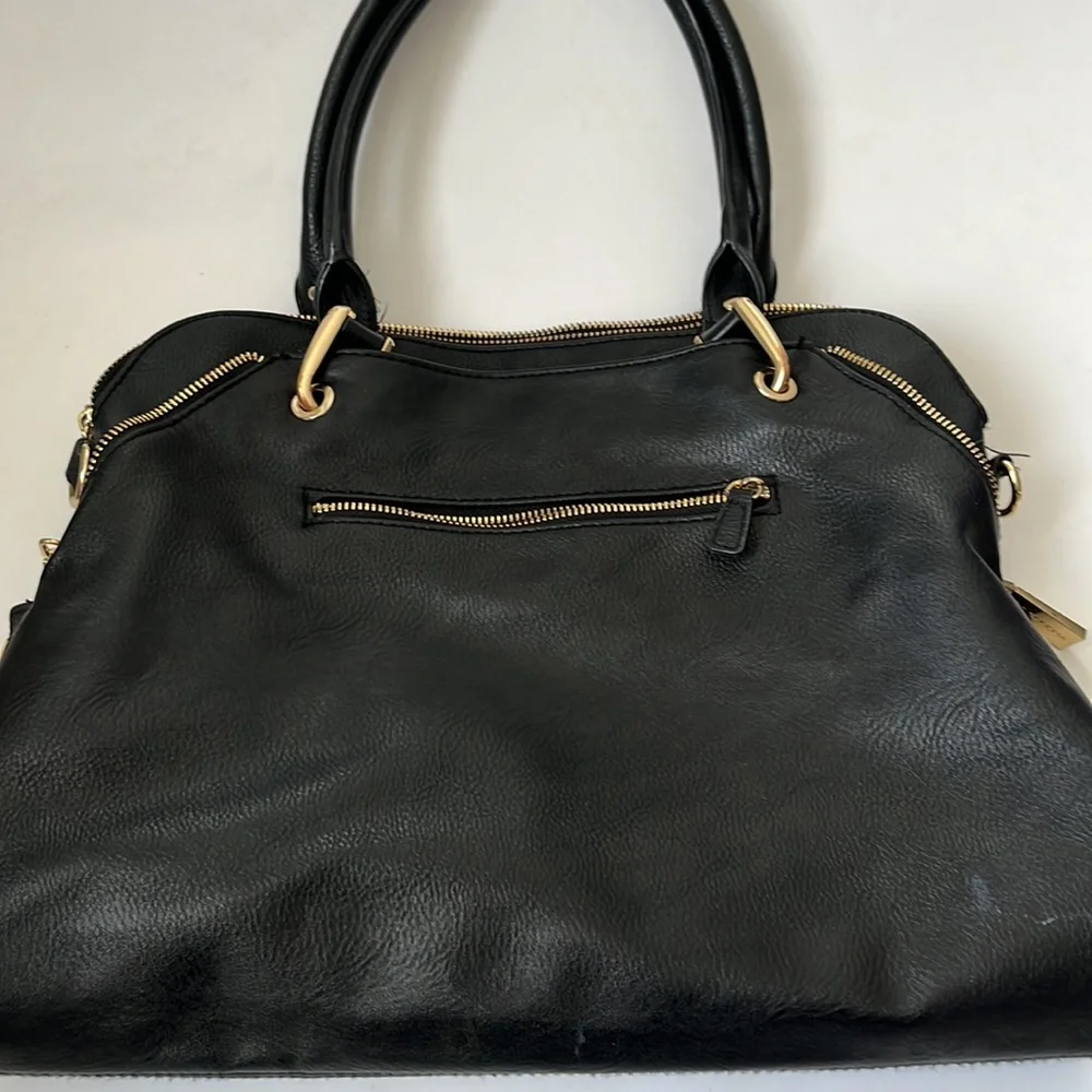 Black Vegan Leather BIG BUDDHA Dome Satchel